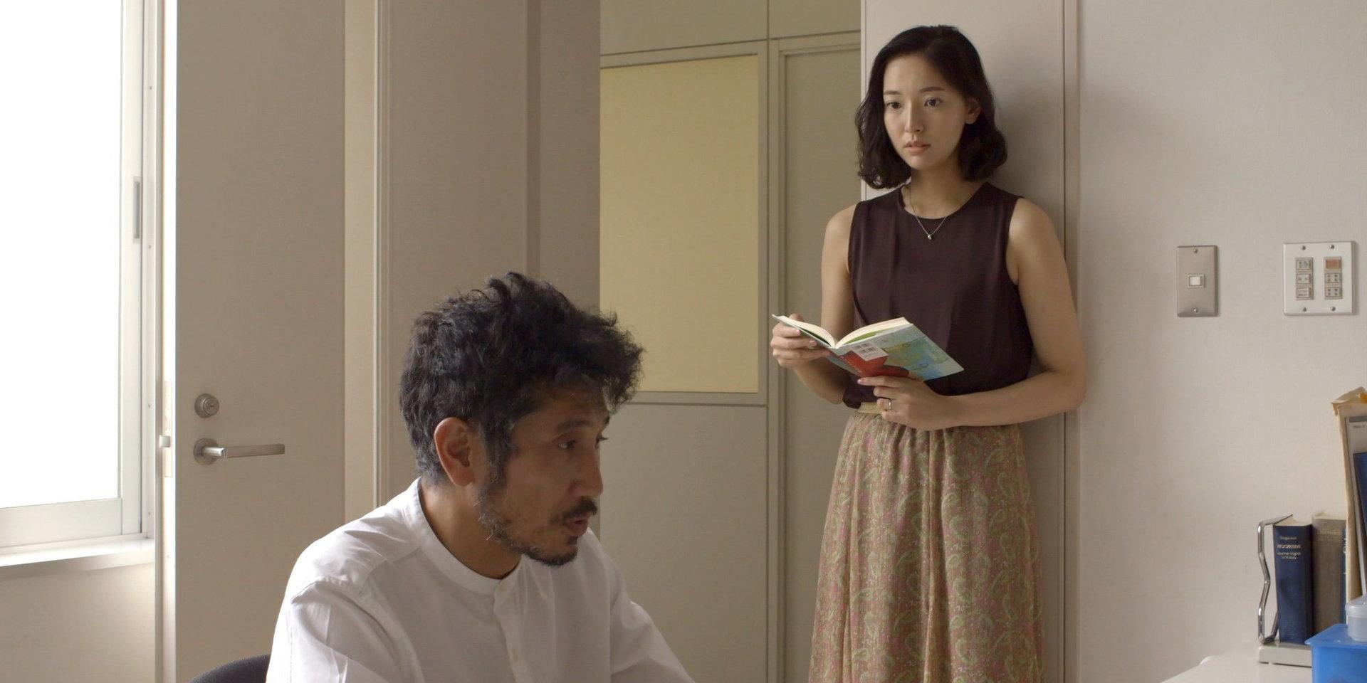Kiyohiko Shibukawa och Katsuki Mori i 'Tillfälligheter och fantasier'. Pressbild.