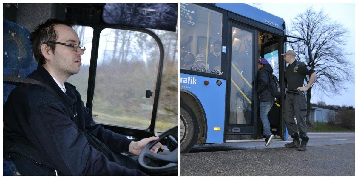 Tommy Eriksson kör buss förbi Ramnerödsskolan i stort sett varje dag. Markus Johansson är väktare. Foto: Emma-Karin Björk