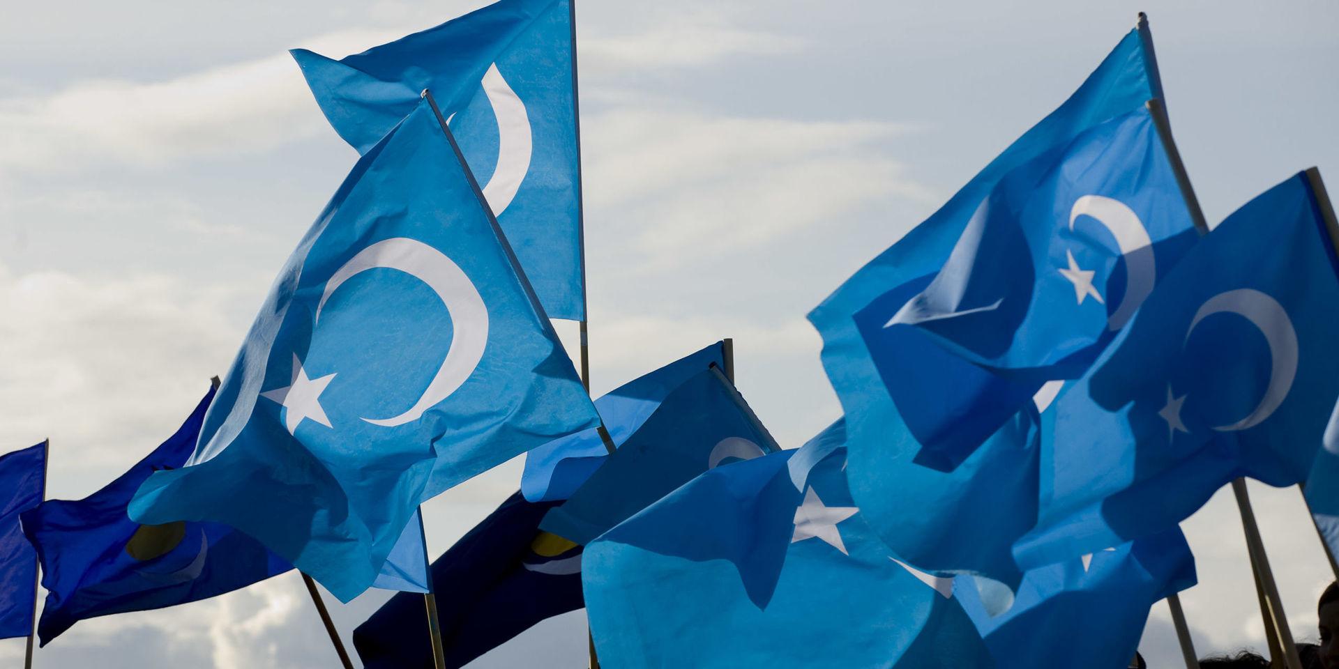 Flaggan för Östturkestan, en stat som har existerat två gånger – under 30 och 40-talet, är en symbol för många uigurer. 