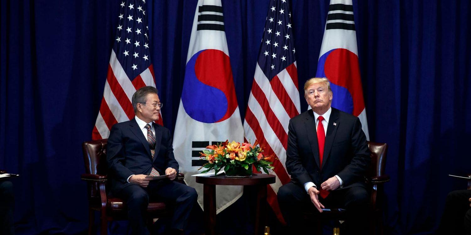 President Donald Trump träffade Sydkoreas president Moon Jae-In i New York i september