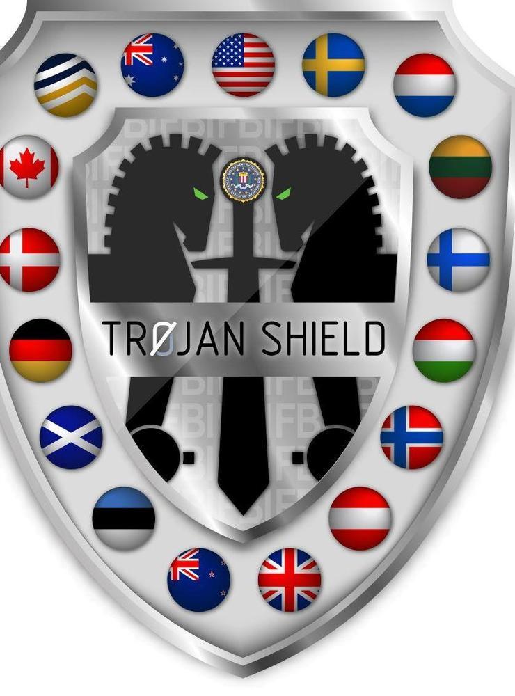 FBI:s logotype till operation Trojan Shield har fått heraldiker över hela världen att gråta, men polisarbetet har ändå gått utmärkt. 