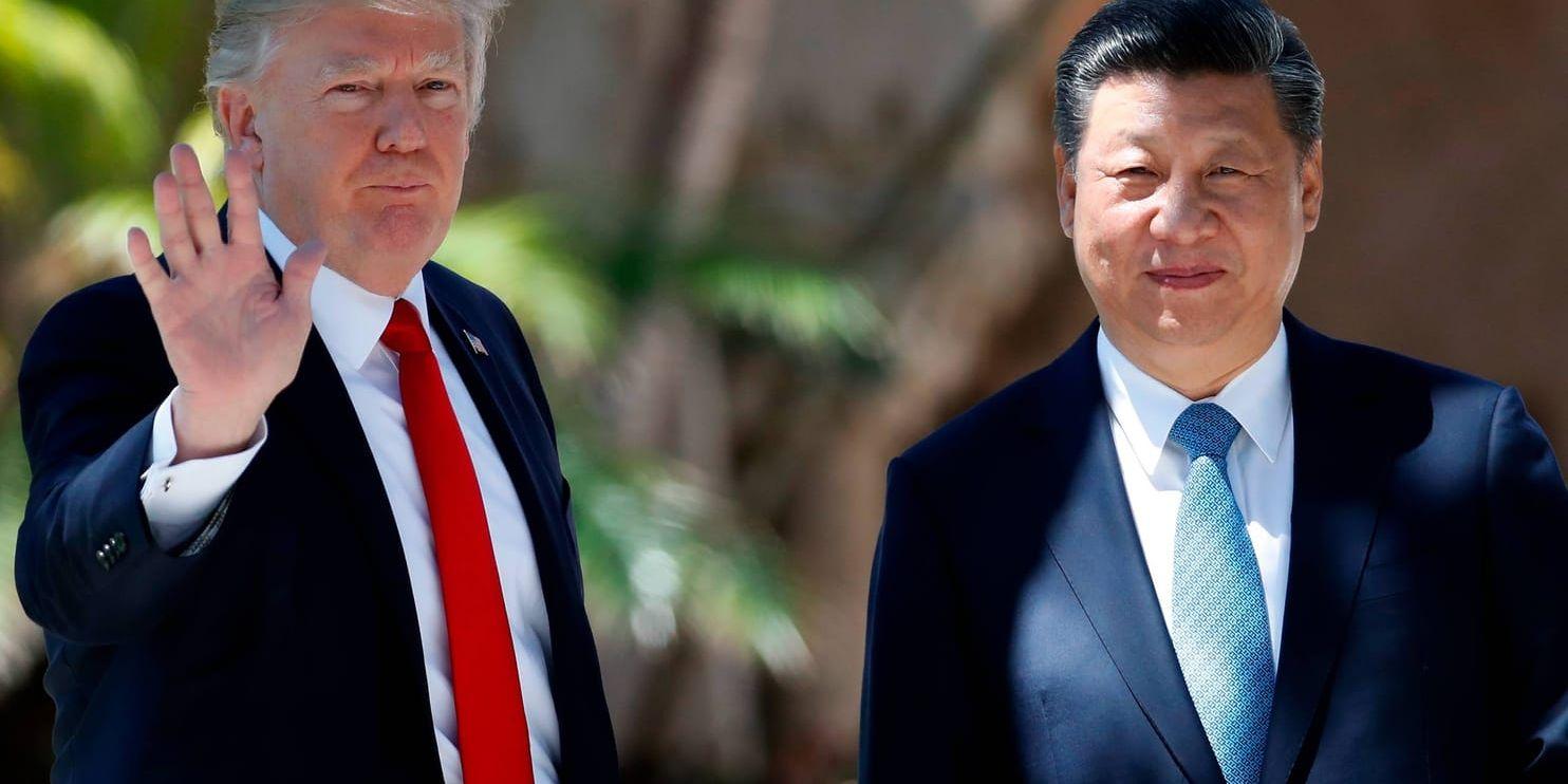 USA:s president Donald Trump och Kinas Xi Jinping under ett möte i april.