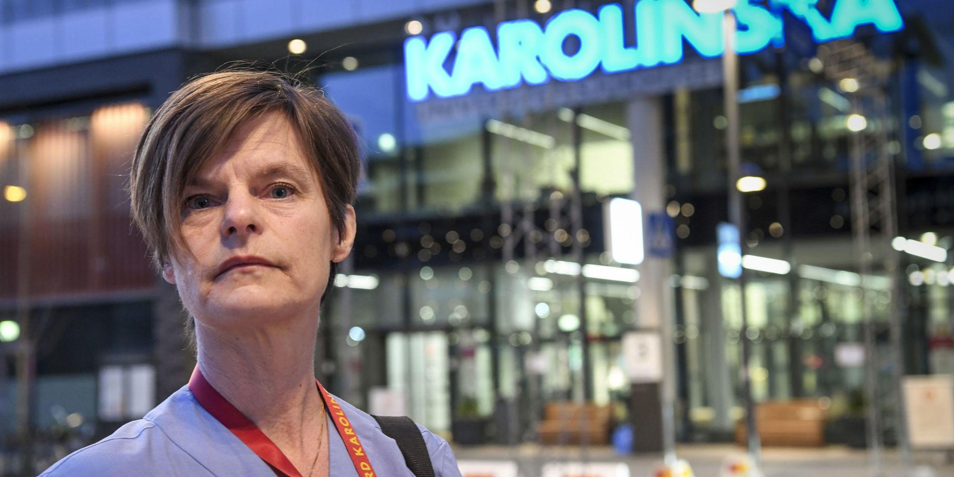 Coronautbrottet gör att trycket på de svenska sjukhusen ökar hela tiden, säger Anna Helmerson, intensivvårdssjuksköterska vid Karolinska universitetssjukhuset i Solna.