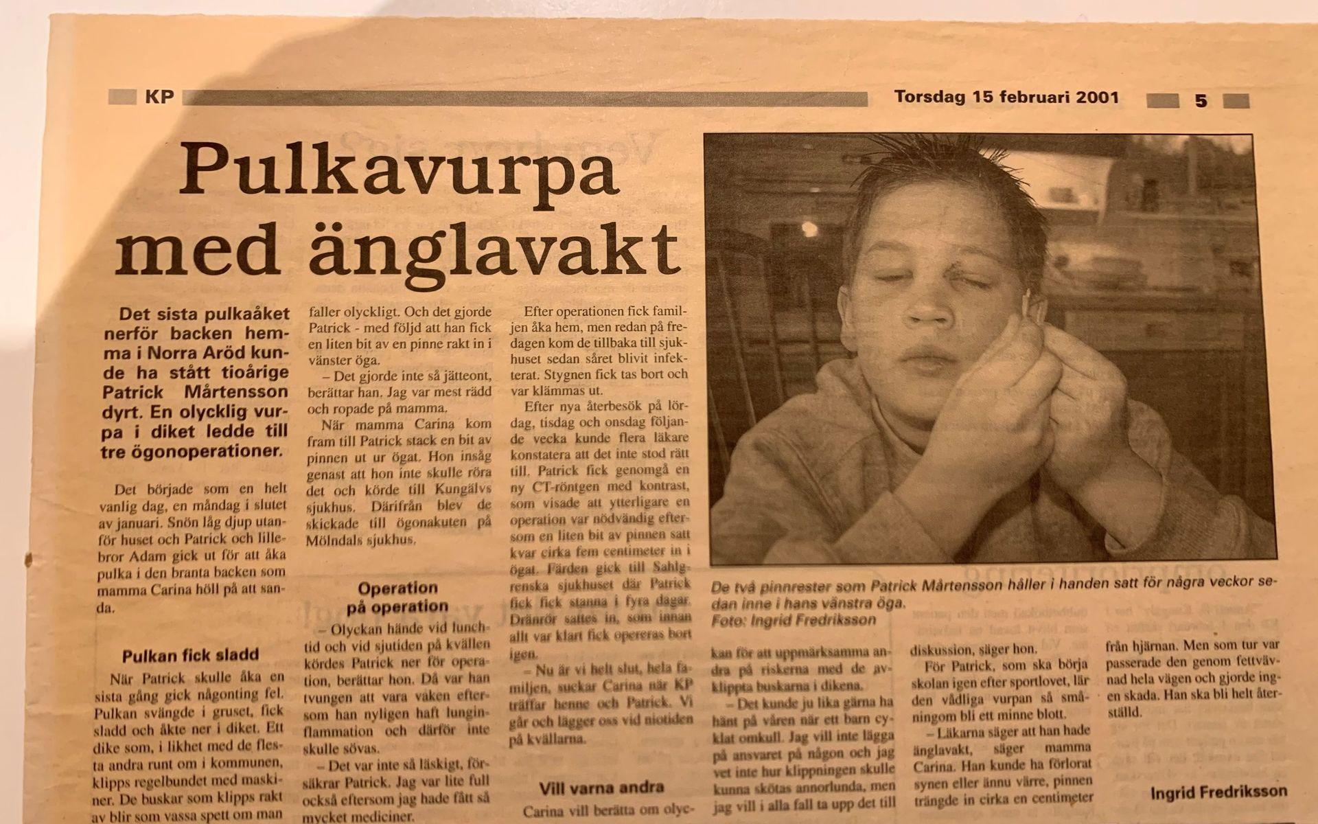 När olyckan inträffade blev Patrick Mårtensson omskriven av flera medier, bland annat i Kungälvs-Posten. 