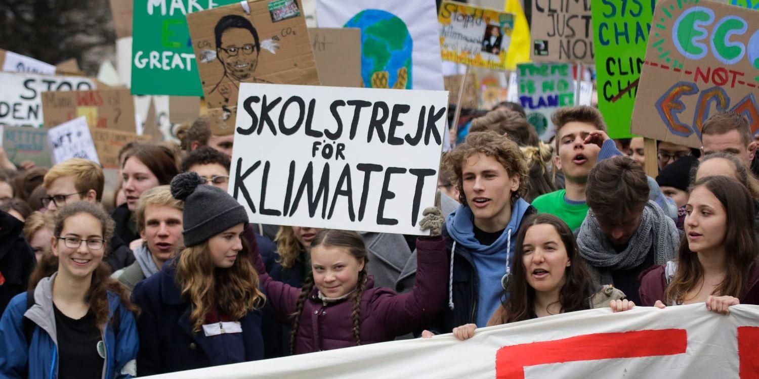 Den svenska miljöaktivisten Greta Thunberg vid klimatdemonstrationen i Berlin.