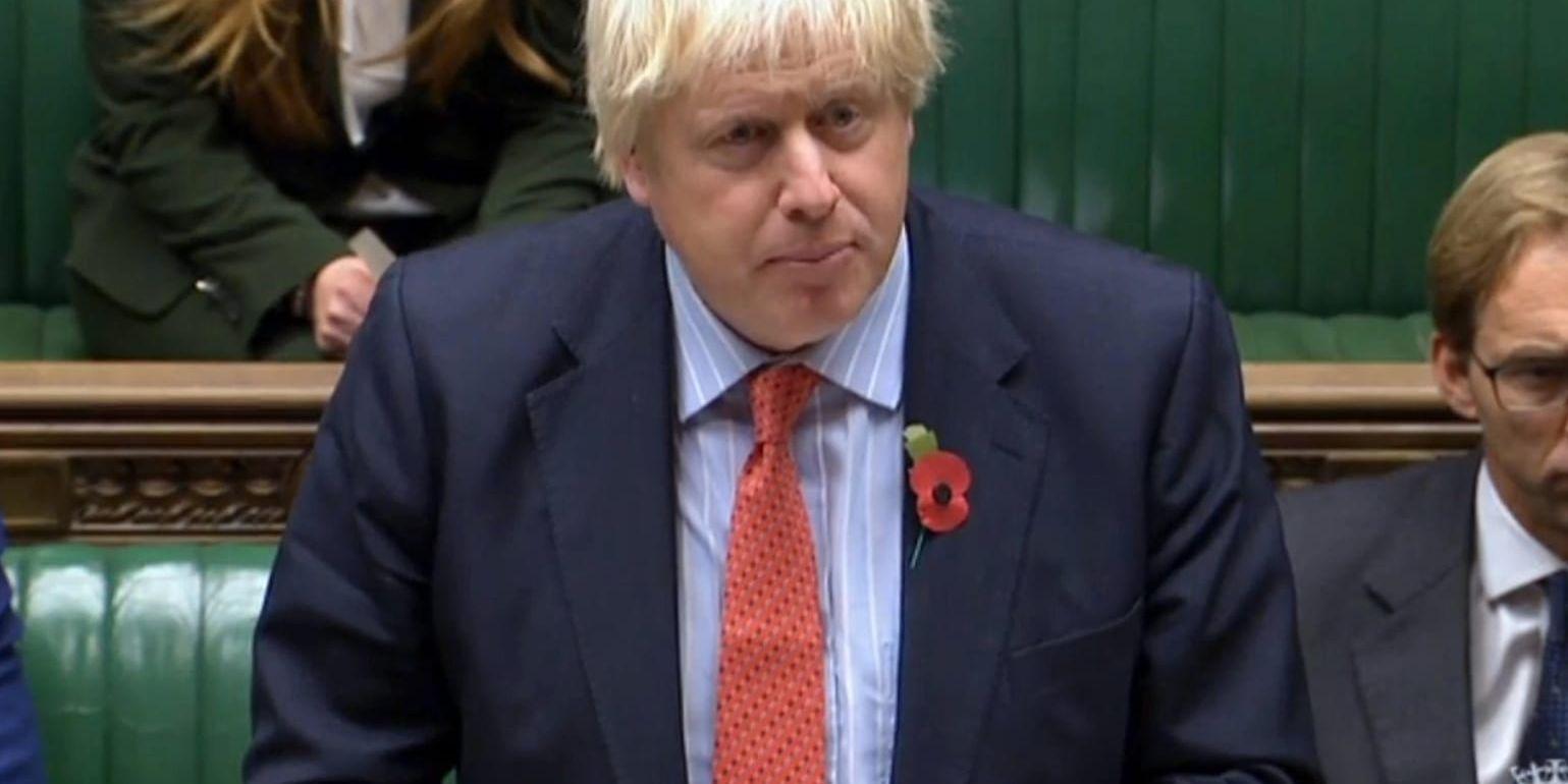 Storbritanniens utrikesminister Boris Johnson vid sitt tal inför parlamentet på tisdagen.