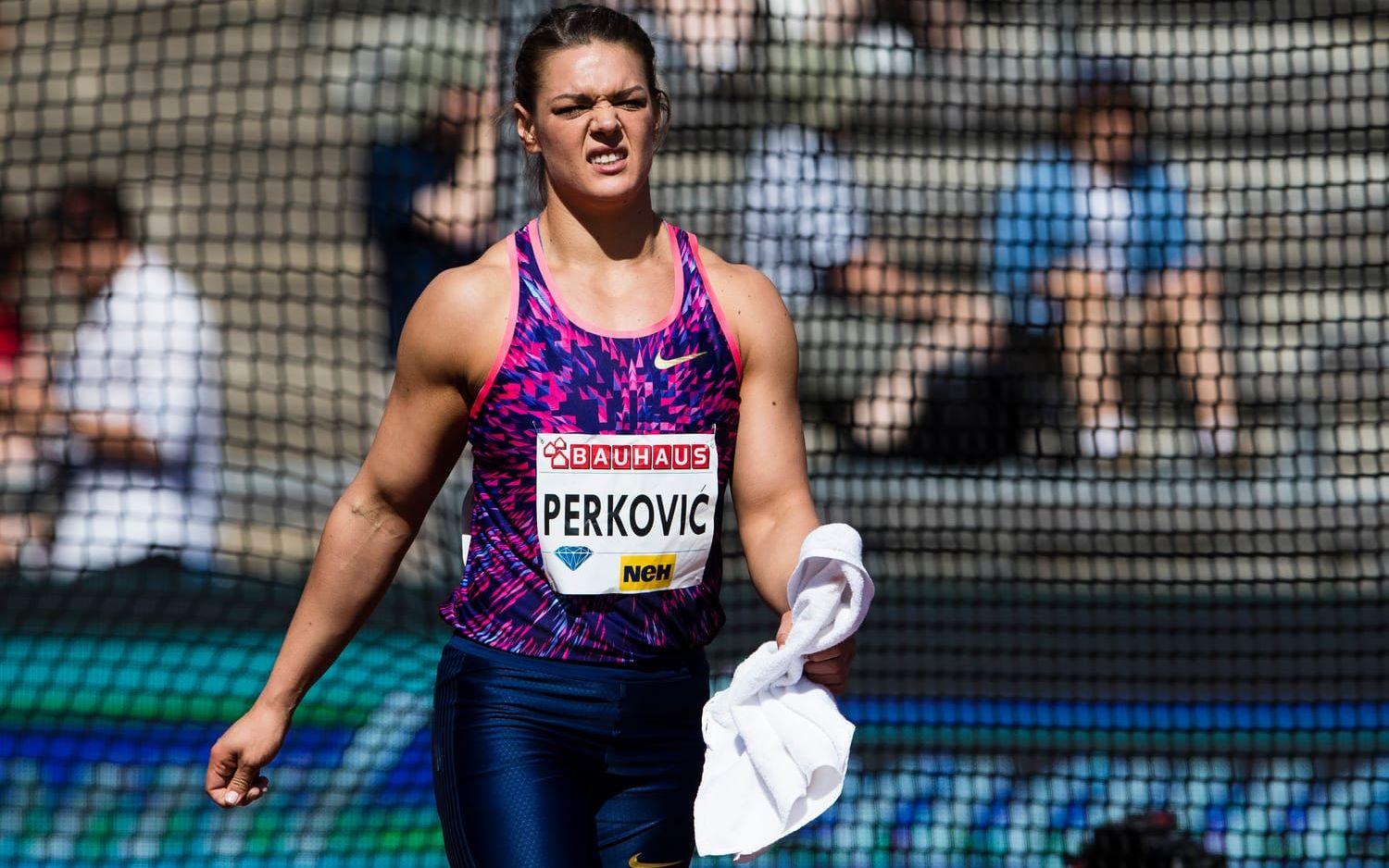 Sandra Perkovic, diskus. Wlodarczyks motsvarighet i diskus. Världens bästa i år efter år och hon är bättre än någonsin lagom till VM. 71.41 i mitten av juli är ett besked som gör konkurrenterna knäsvaga. Bild: Bildbyrån.