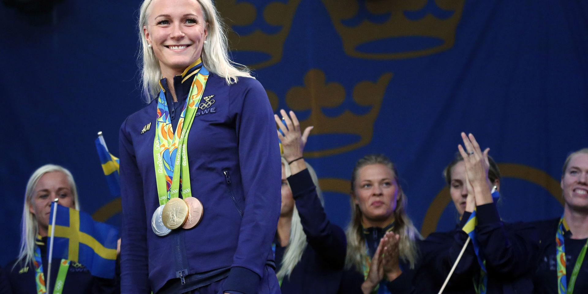 Sarah Sjöström tog tre medaljer (guld, silver och brons) vid sommar-OS i Rio de Janeiro 2016 och är även ett stort medaljhopp inför Tokyo-OS nästa år. Arkivbild.