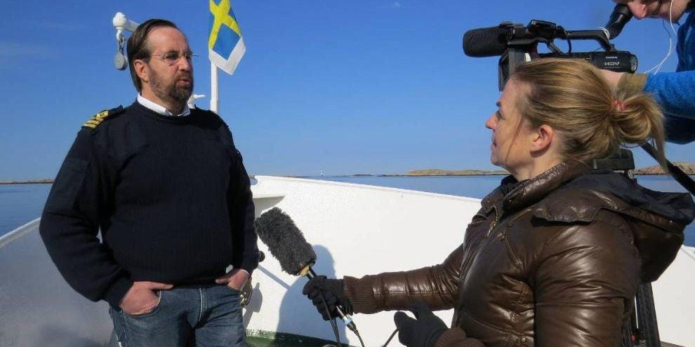 Saliga. Göran Hahne intervjuas av det holländska tv-teamet, som enligt honom var saliga över upplevelsen ombord på M/S Soten.