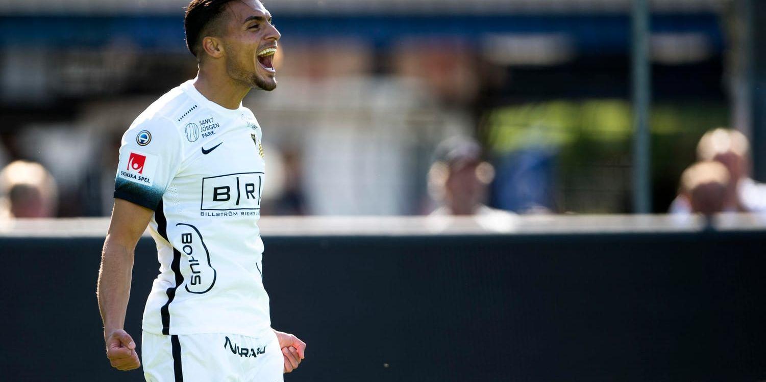 Ahmed Yasin gjorde sitt sjätte mål på åtta matcher när han satte 1–0 för Häcken borta mot Halmstad.