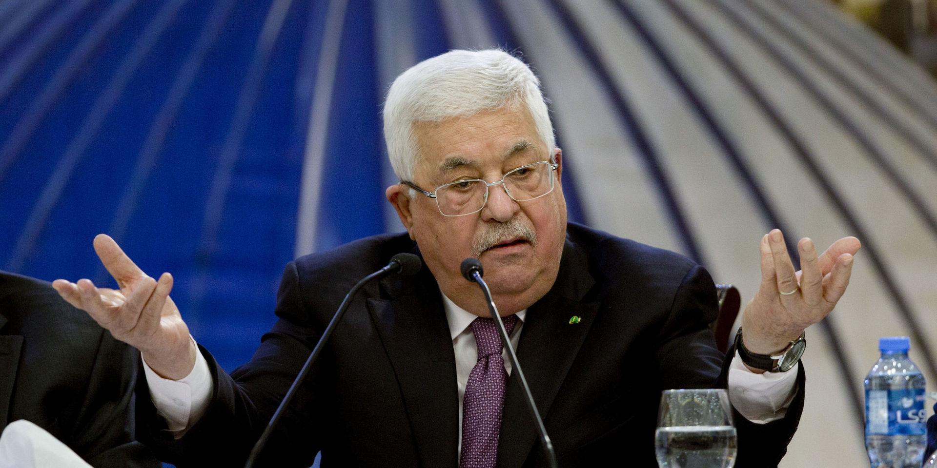 Mahmoud Abbas kan konsten att säga nej. Här på en presskonferens i Ramallah säger han &quot;tusen gånger&quot; nej till Trumps fredsplan. 