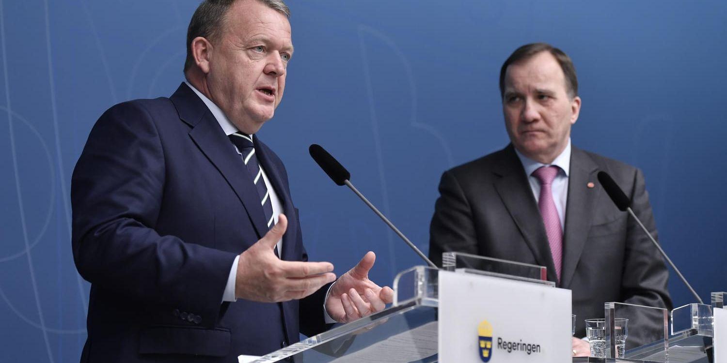 Danmarks statsminister Lars Løkke Rasmussen och Sveriges statsminister Stefan Löfven (S).