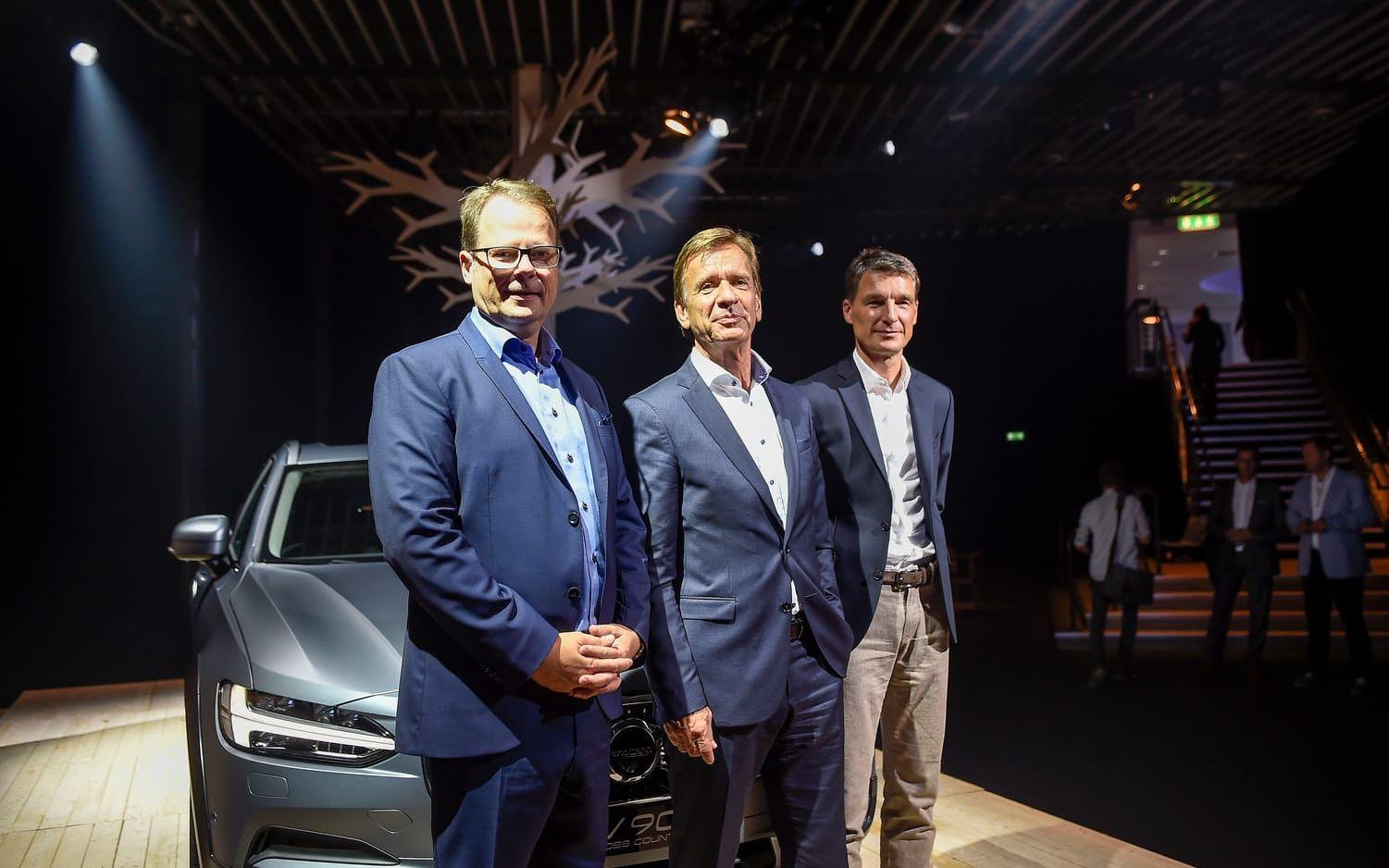 Volvo Cars utvecklingschef Peter Mertens, vd Håkan Samuelsson och designchefen Thomas Ingenlath. Foto: Björn Lindgren
