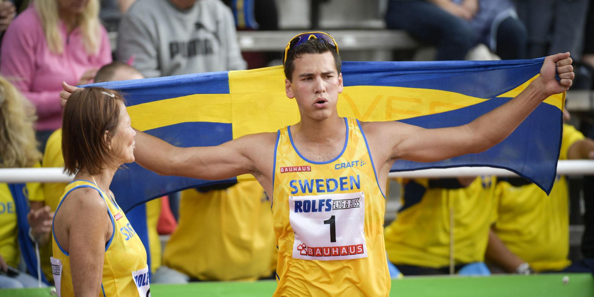 Perseus Karlström satte svenskt rekord och världsårsbästa på 10 000 meter gång vid tävlingar i samband med Finnkampen på Stockholms stadion. Arkivbild.