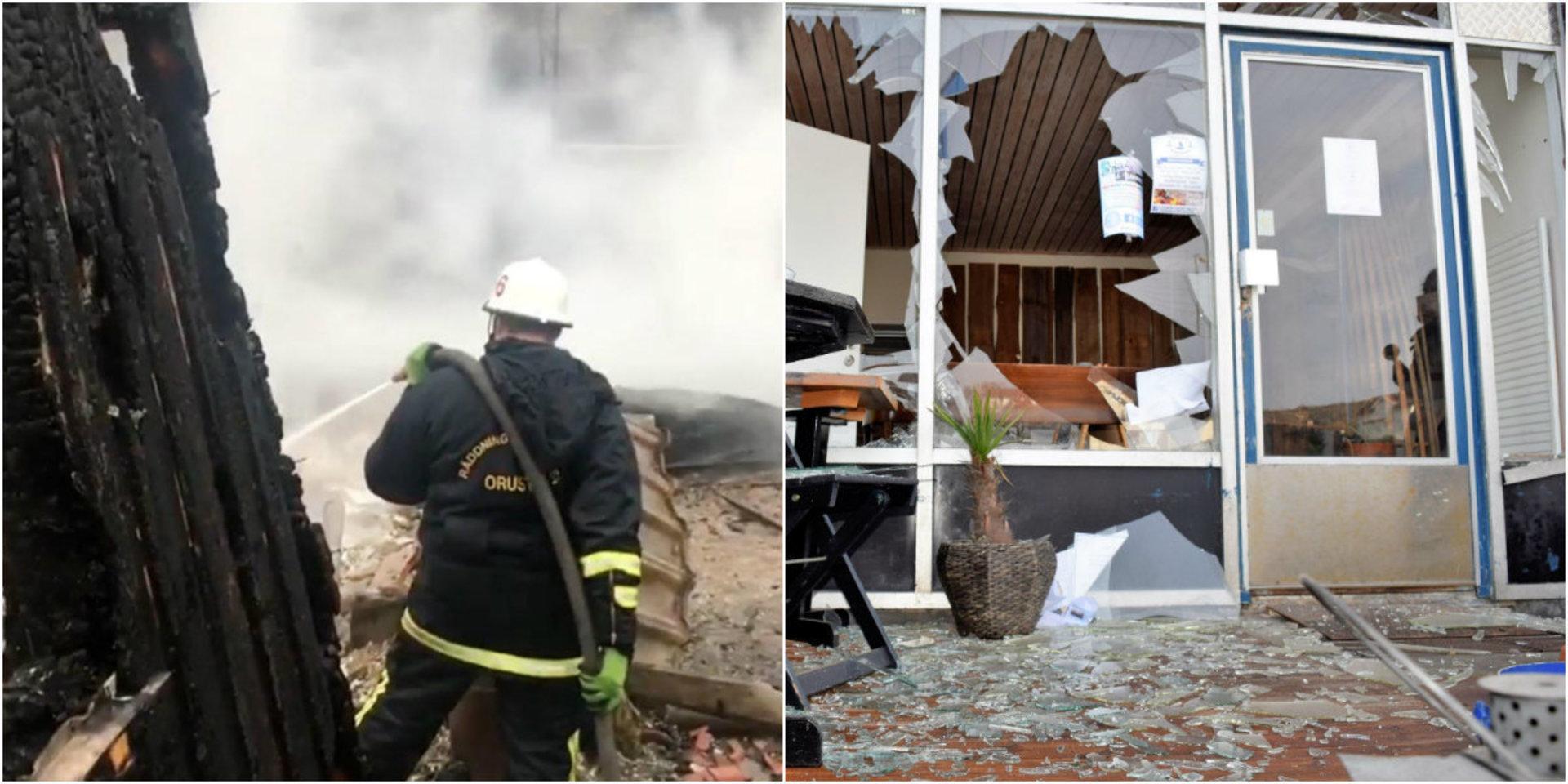 En restaurang på Stockens camping och en restaurang i Ellös har förstörts och polisen utreder brott.