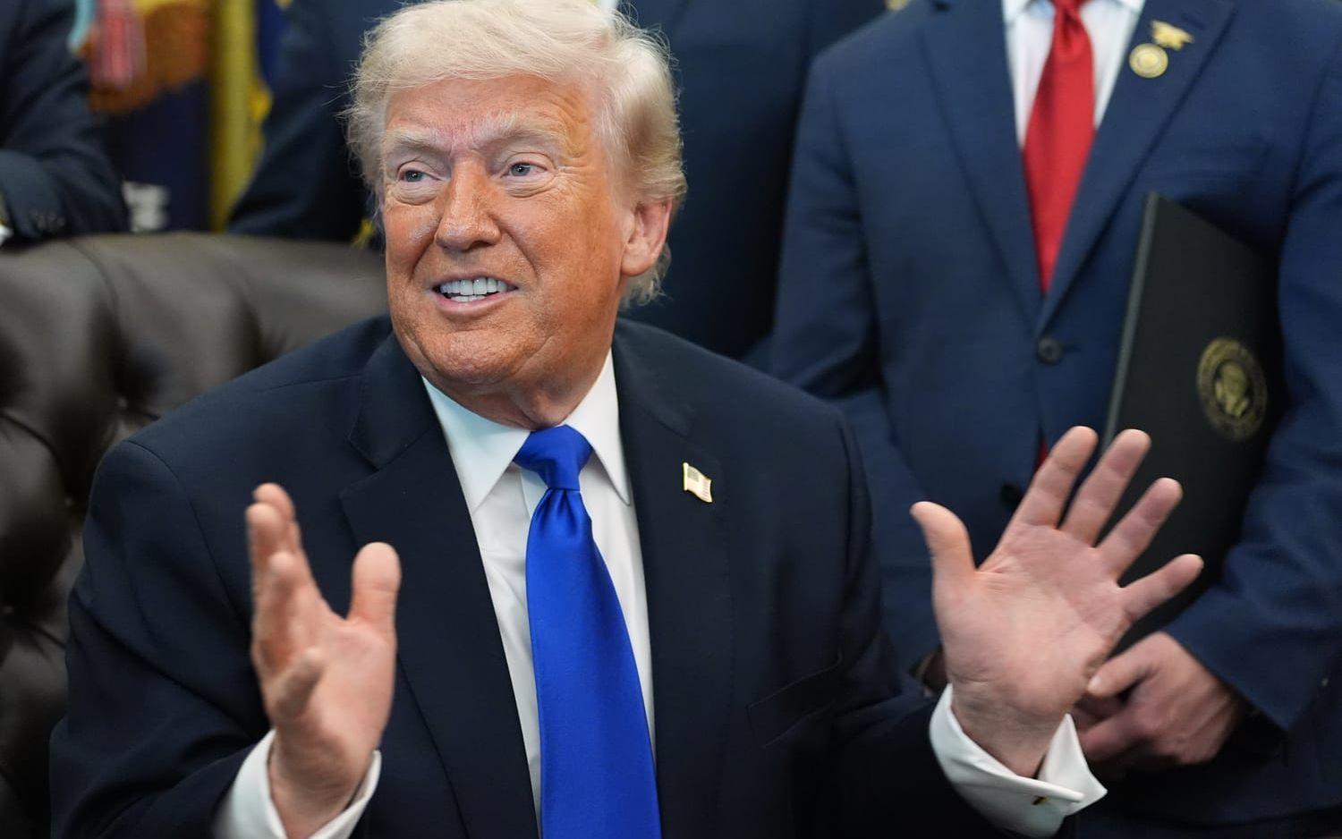 USA:s president Donald Trump i Vita huset i torsdags.