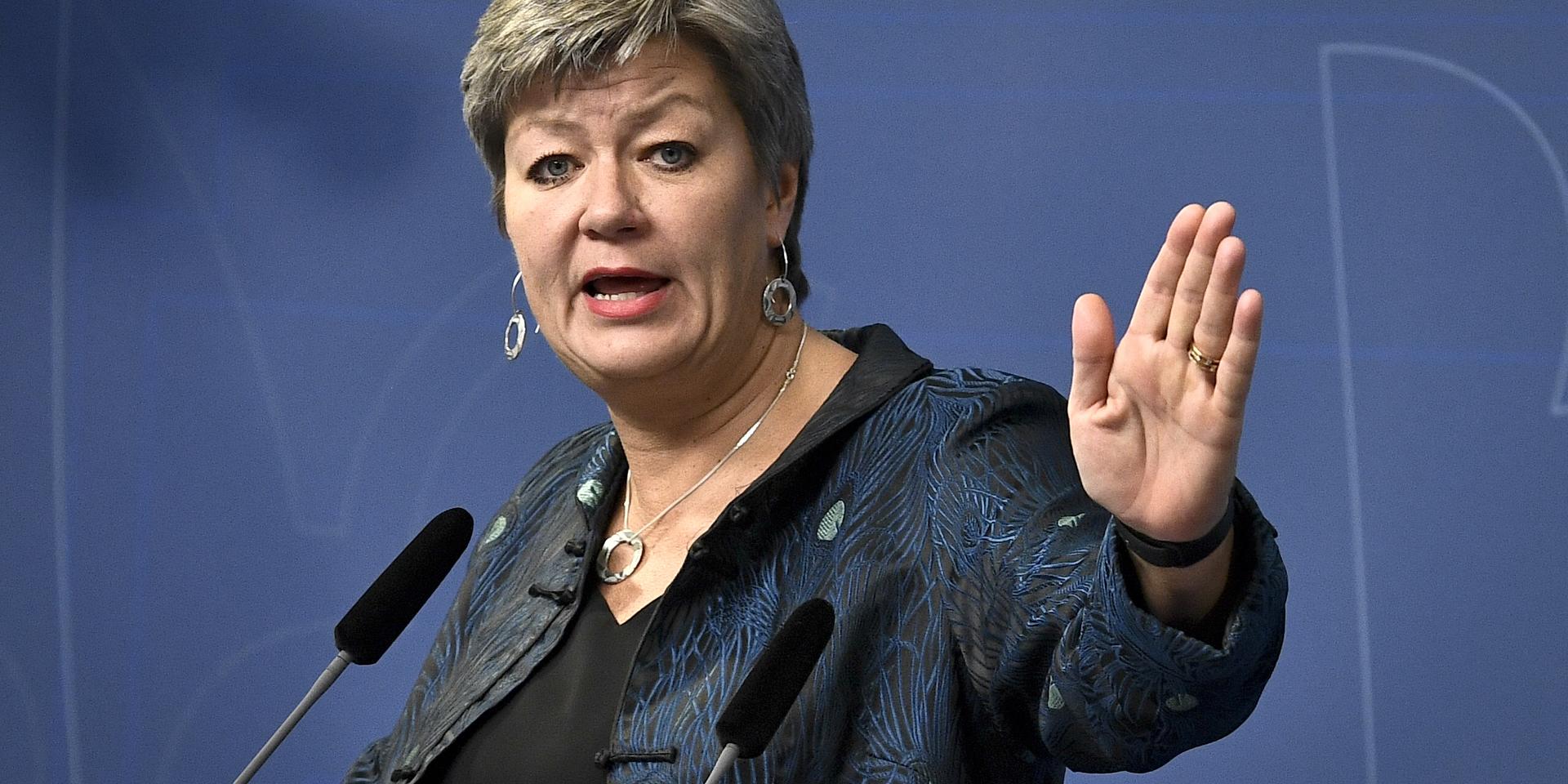 Ylva Johansson. Arbetsmarknadsministern kommer troligen att bli Sveriges EU-kommissionär.
