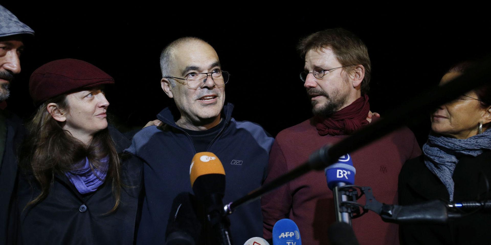 Svenske Ali Gharavi och tyske Peter Steudtner när de släpptes mot borgen efter fyra månader i häktet för två år sedan.