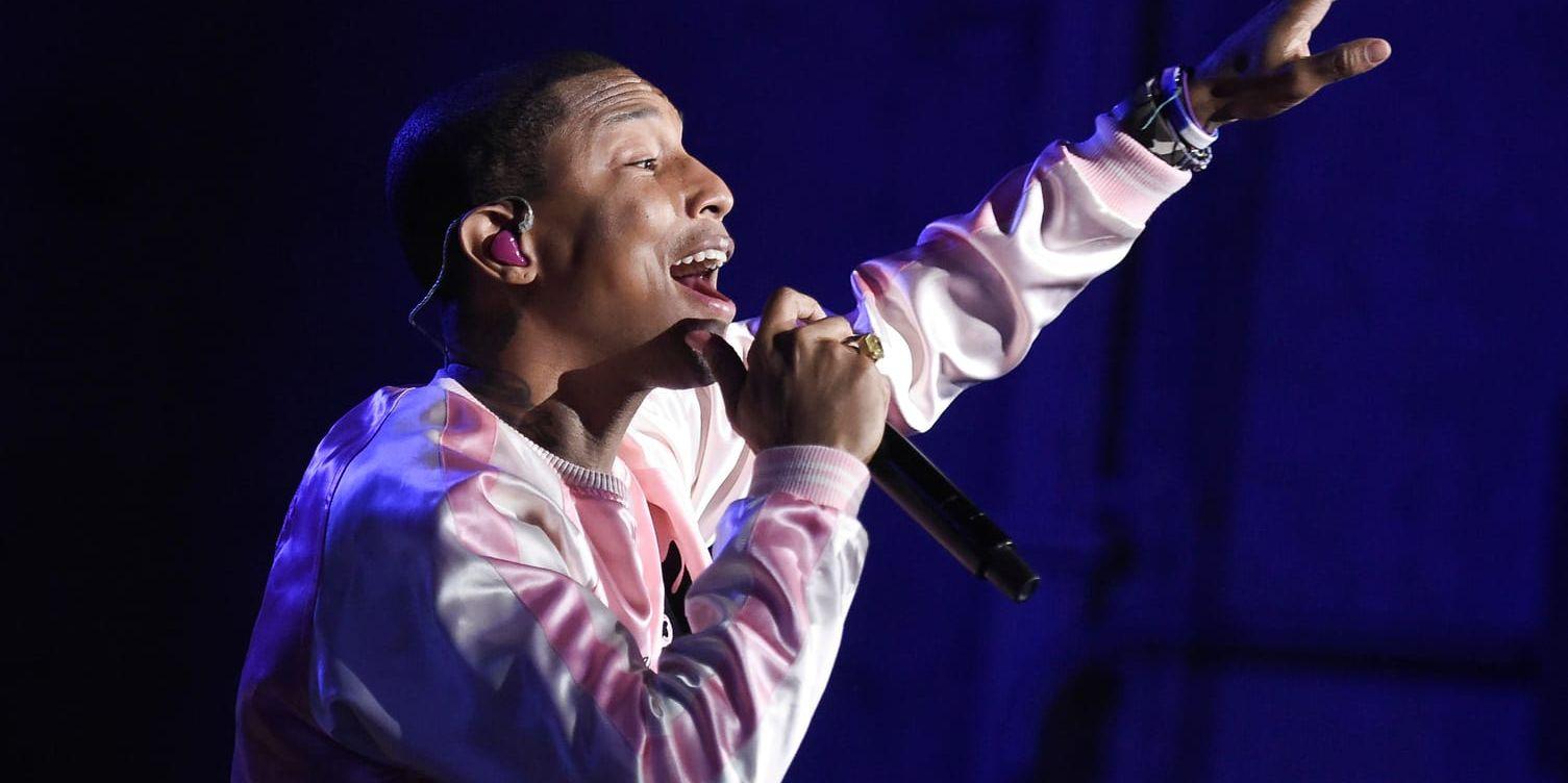 Pharrell Williams visade sitt stöd för NFL-spelarnas protest under en konsert i Carlottesville. Arkivbild.