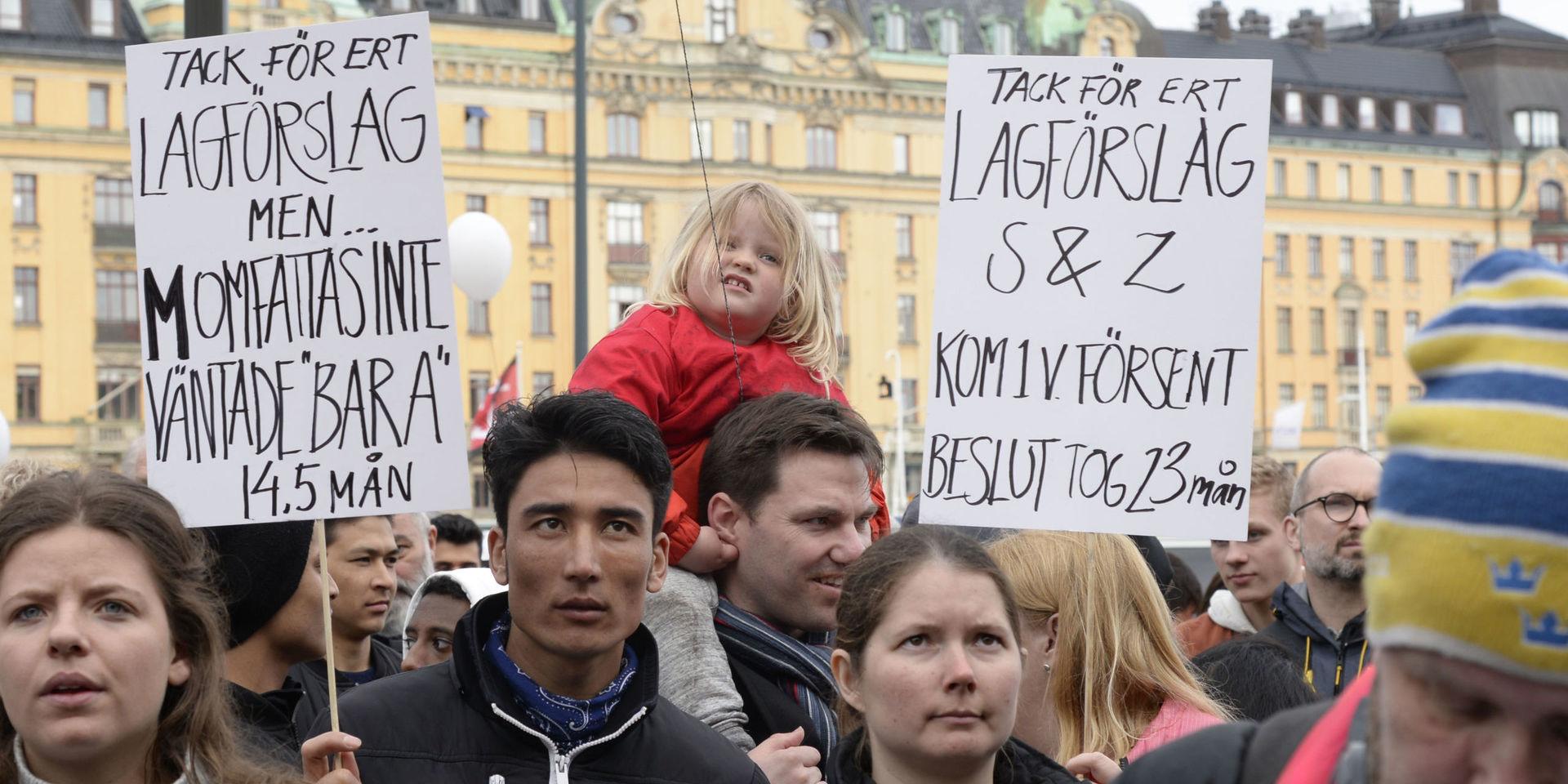 Manifestation för ensamkommande flyktingbarn och unga i Stockholm.
