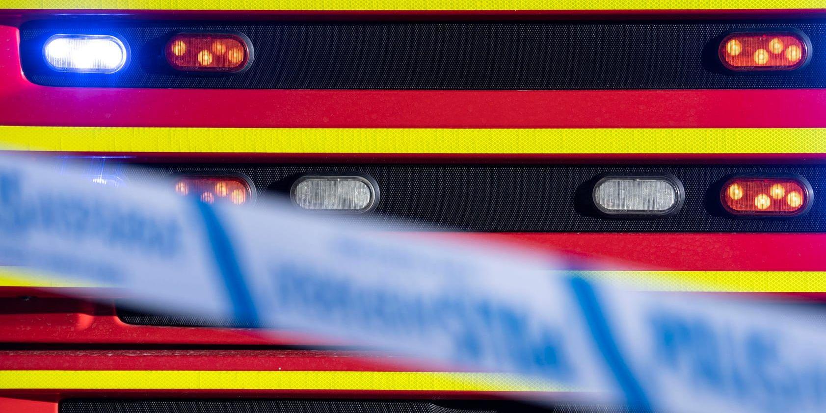 Fem personer har förts till sjukhus efter en brand i Malmköping. Arkivbild.