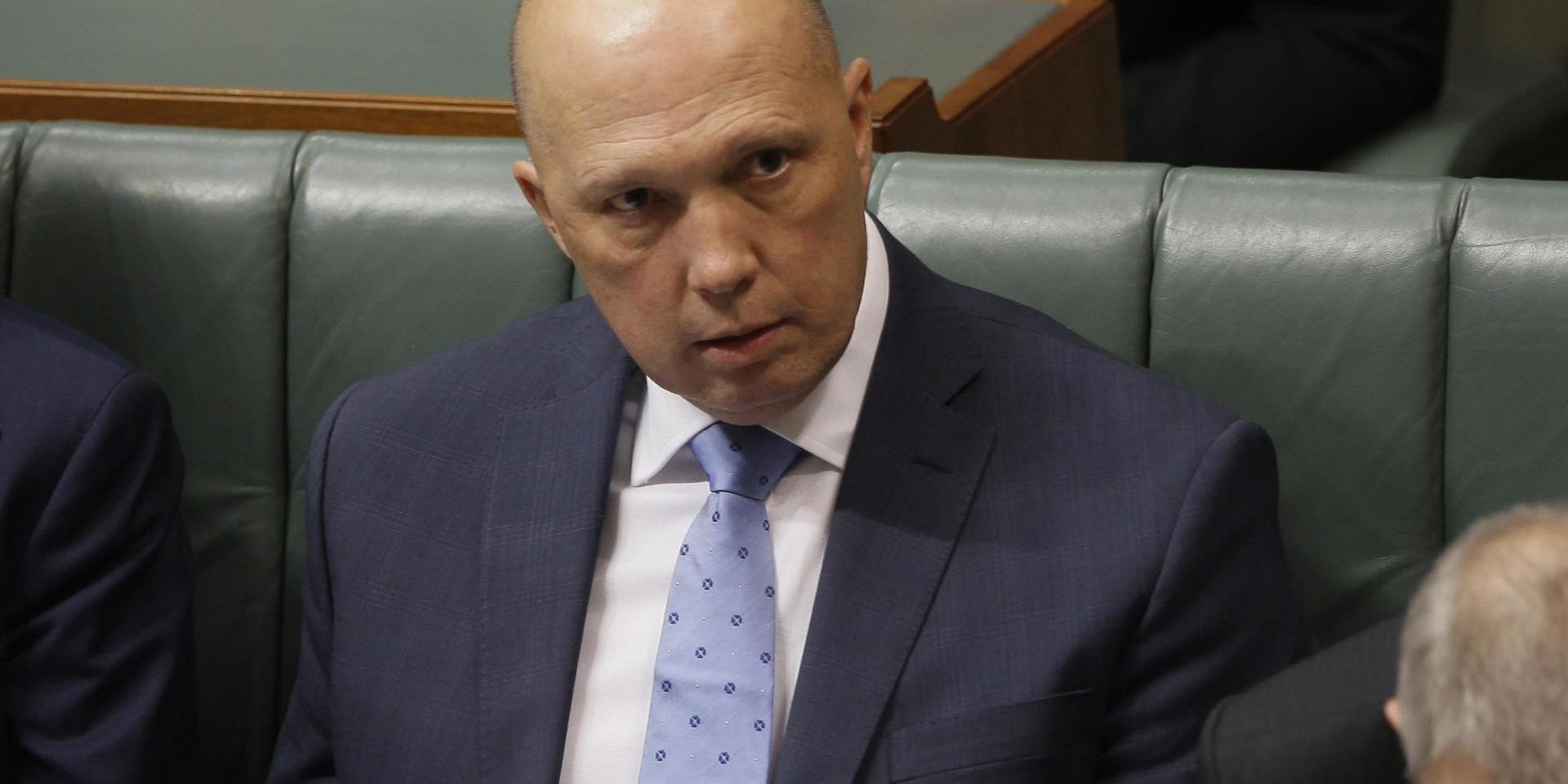 Australiens inrikesminister Peter Dutton säger sig vara orolig för den räckvidd och inflytande som Sonnenkrieg Division anses ha över unga australier. Arkivbild.