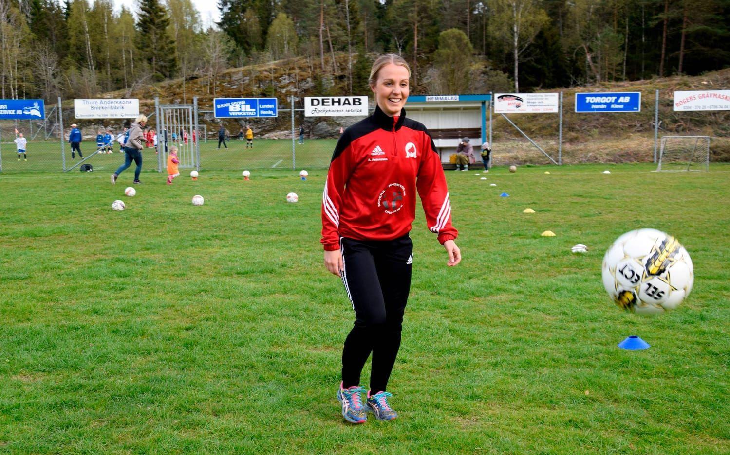 Annelie Antonsson under en träning på Rimmåsvallen. Bild: Karin Carlsson