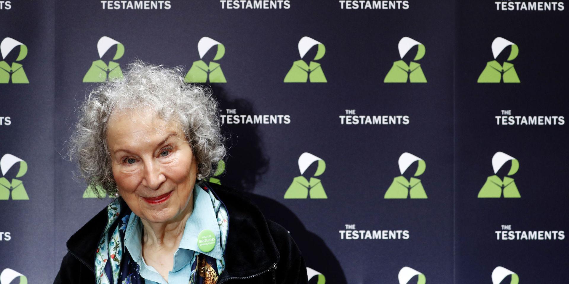 Författaren Margaret Atwood, som delar årets Bookerpris med Bernardine Evaristo. Arkivbild.