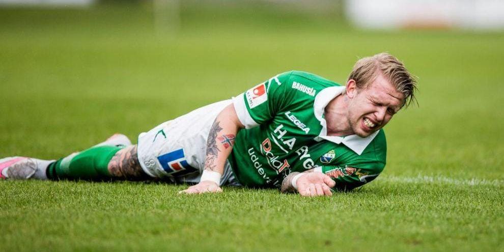 Aj, aj. LSK-forwarden Tim Nilsen tvingades utgå med befarad hamstringsskada i söndagens hemmamatch mot Åtvidaberg.