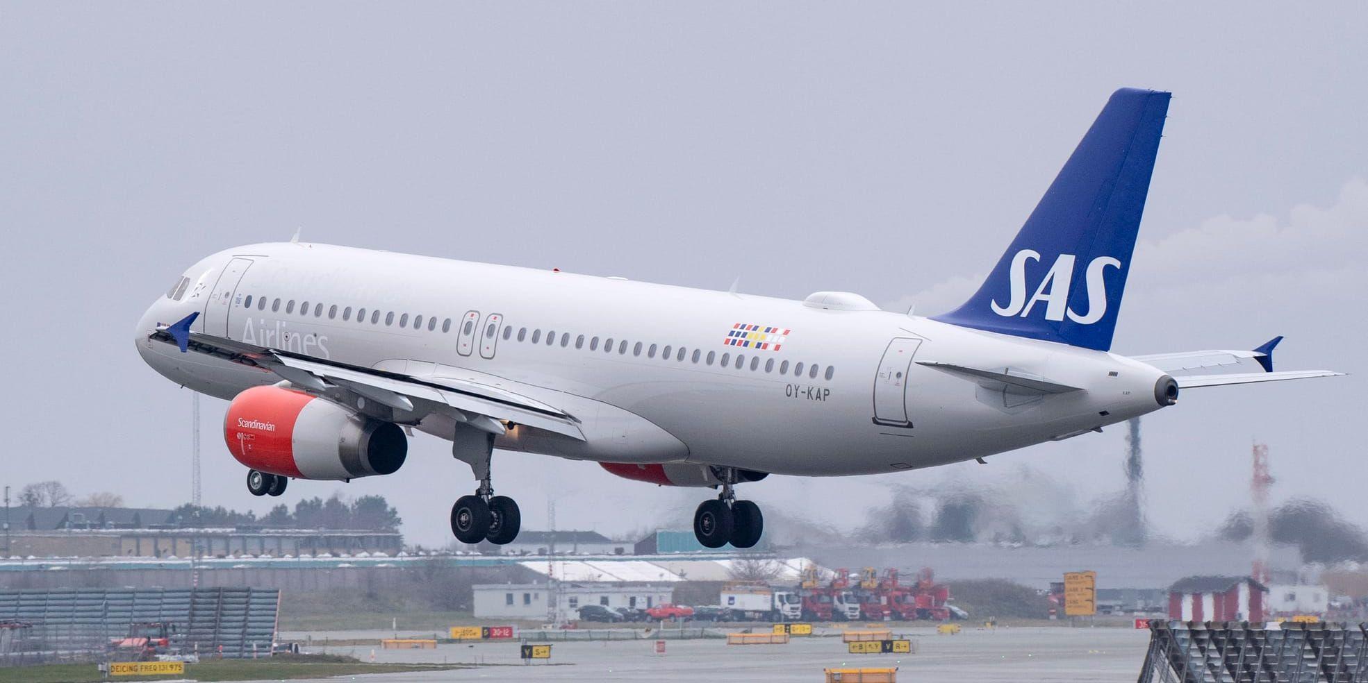 En SAS Airbus A320-232 landar på Kastrups flygplats. Arkivbild.