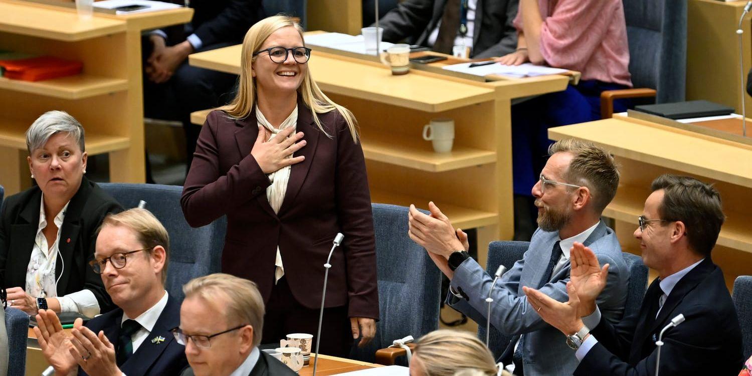 STOCKHOLM 20220926Julia Kronlid (SD) väljs till andre vice talman i riksdagen under måndagen.Foto: Anders Wiklund / TT / kod 10040