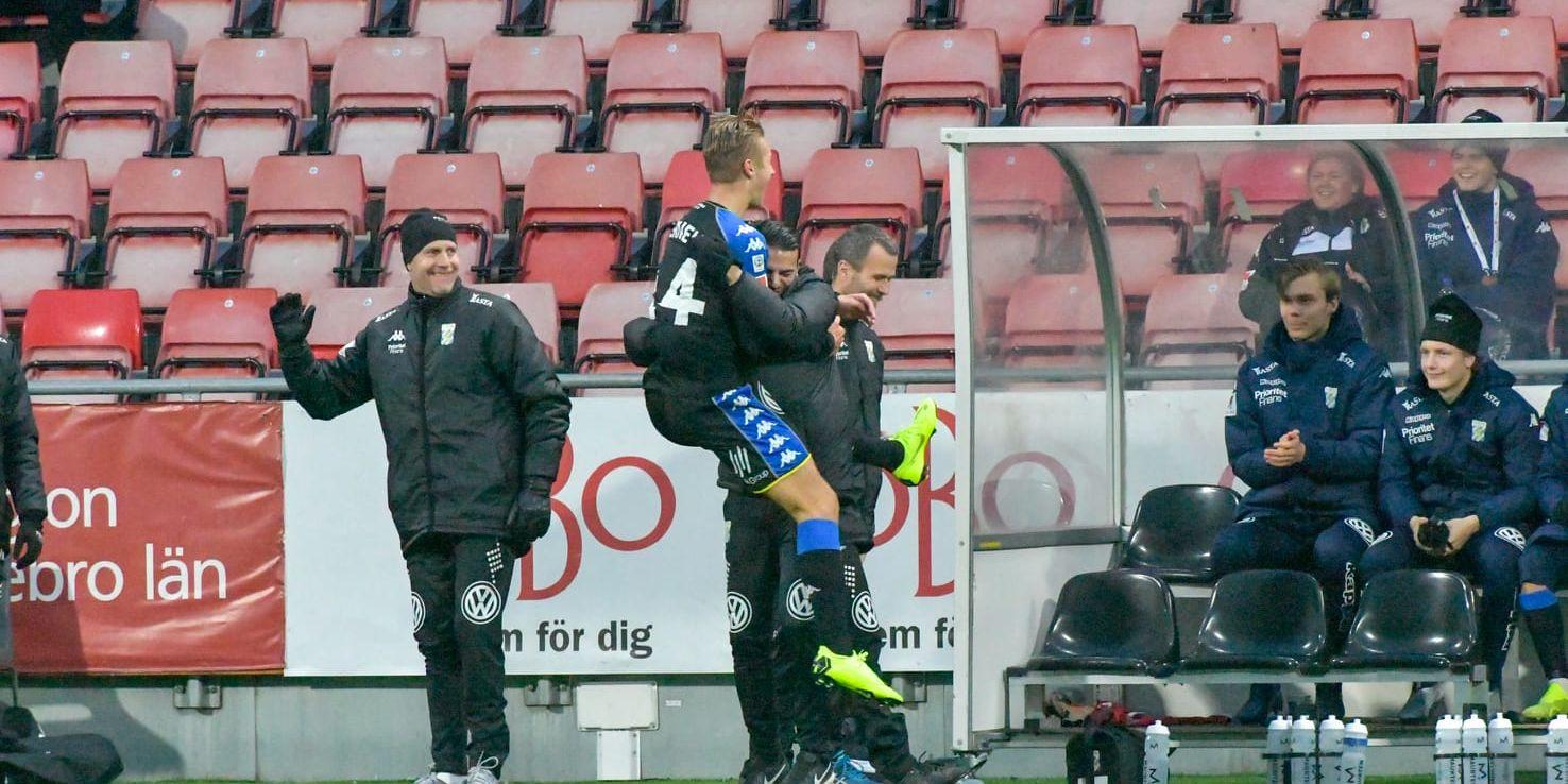 IFK Göteborgs Benjamin Nygren firar sitt första allsvenska mål.