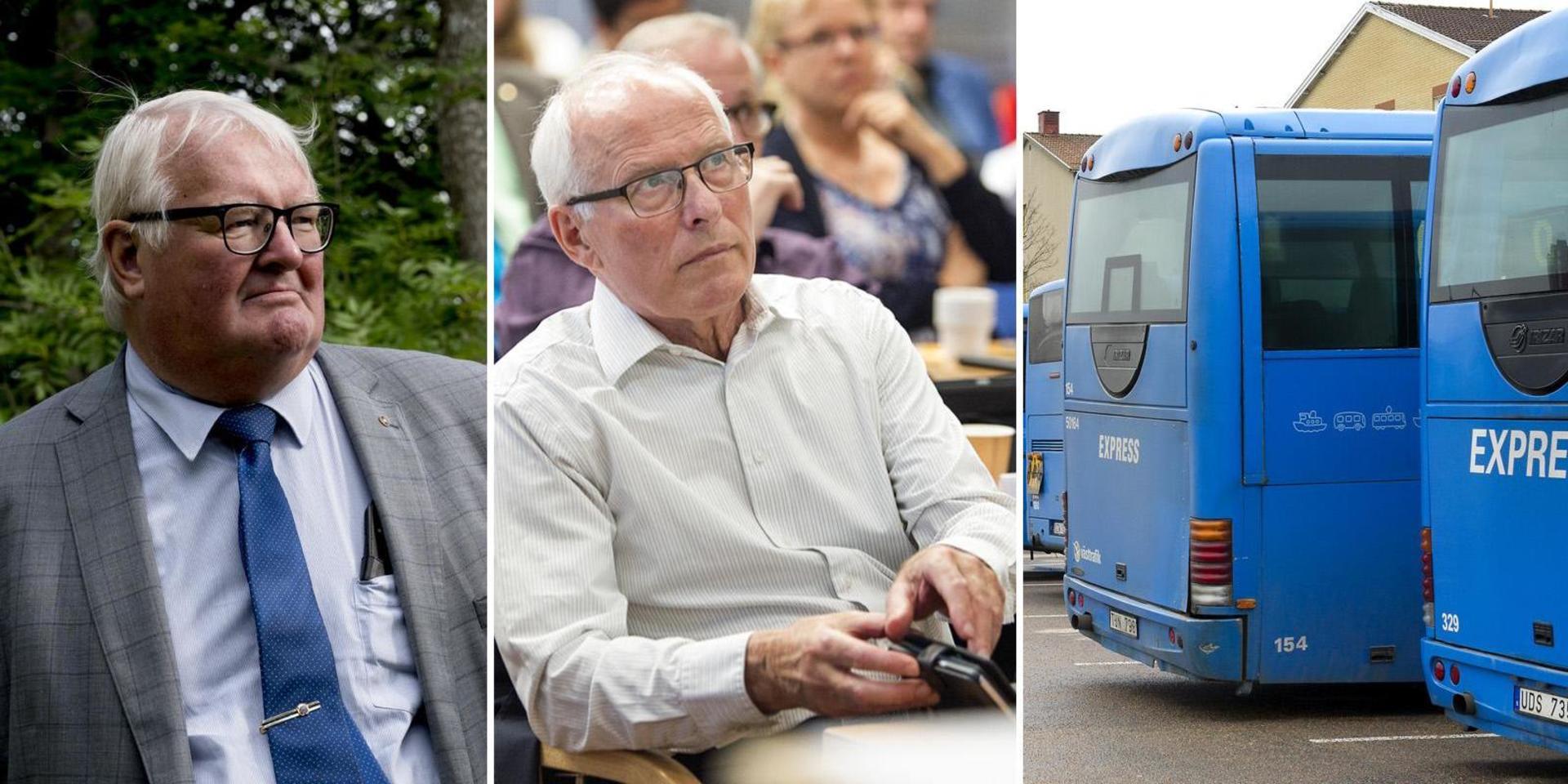 Roger Johansson (L) och Torsten Torstensson (C) menar att Uddevalla Omnibus bryter mot kommunallagen.