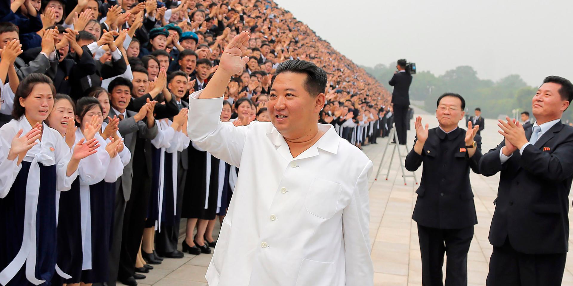 Får inga applåder i Sverige. Kim Jong Un, Nordkoreas ledare. 