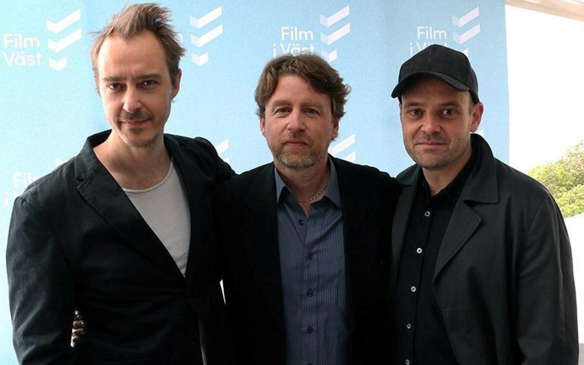 Filmteamet. Jonas Karlsson spelar Hannes Rådstam, Mikael Håfström är regissör och David Dencik spelar Thomas Quick i filmen &quot;Quick&quot;, som Film i Väst är med och samproducerar. 