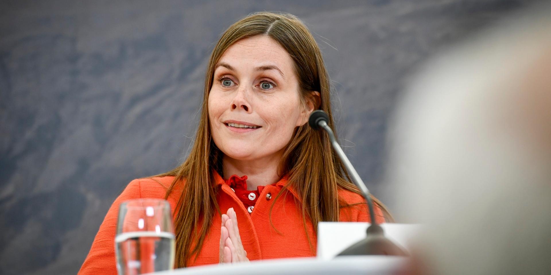 Islands statsminister Katrín Jakobsdóttir får sannolikt sitta kvar på posten om den sittande regeringen får förtroende att fortsätta. Arkivbild.