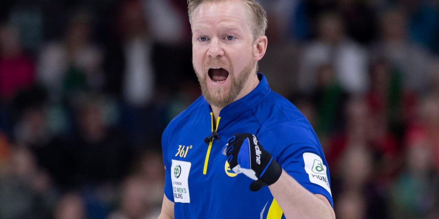 Skippern Niklas Edin efter vinsten mot Japan i semifinalen på lördagen.