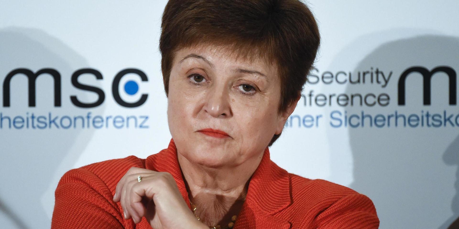IMF-chefen Kristalina Georgieva säger att coronapandemin är en kris som ingen annan. Bild från februari.
