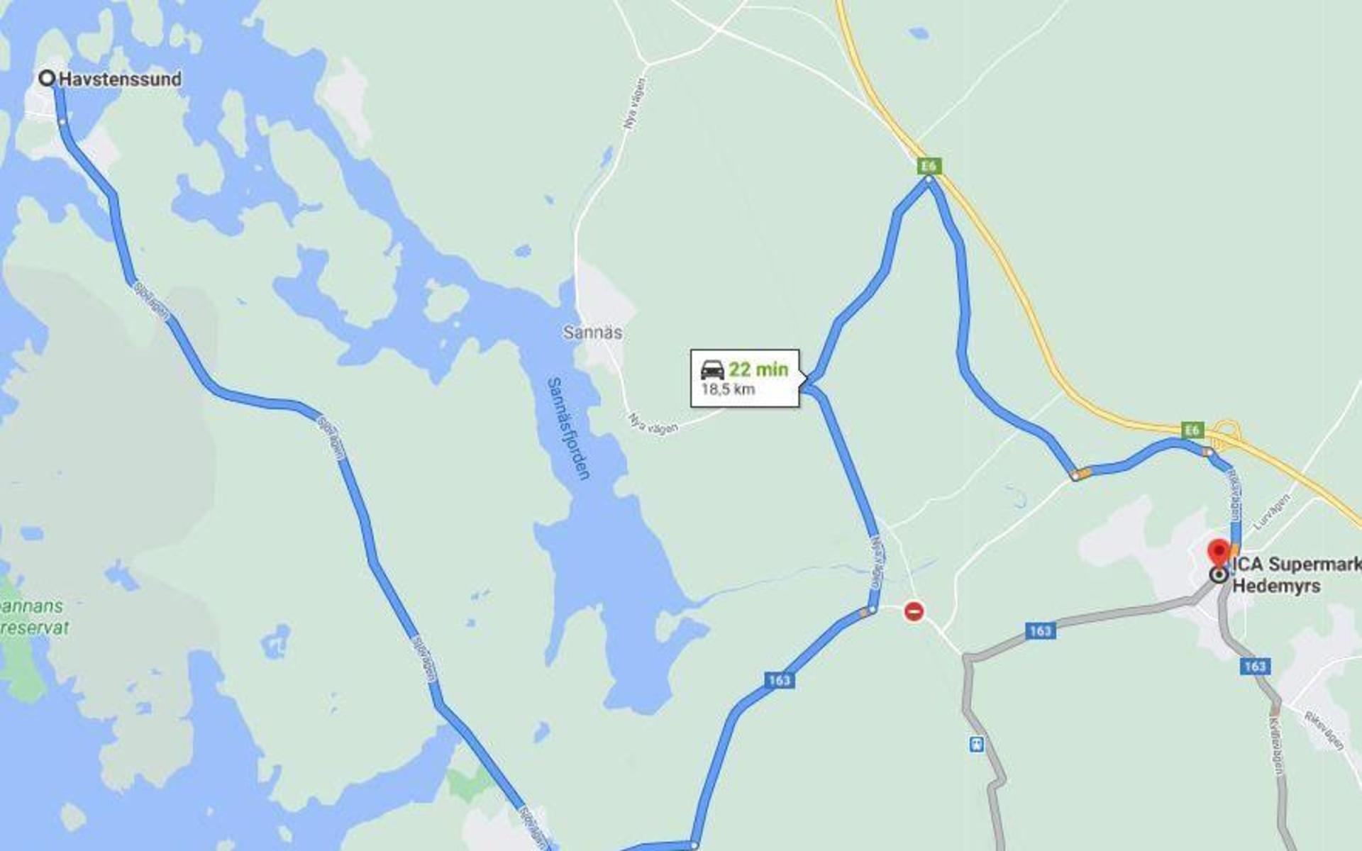 Google Maps rekommenderar genväg