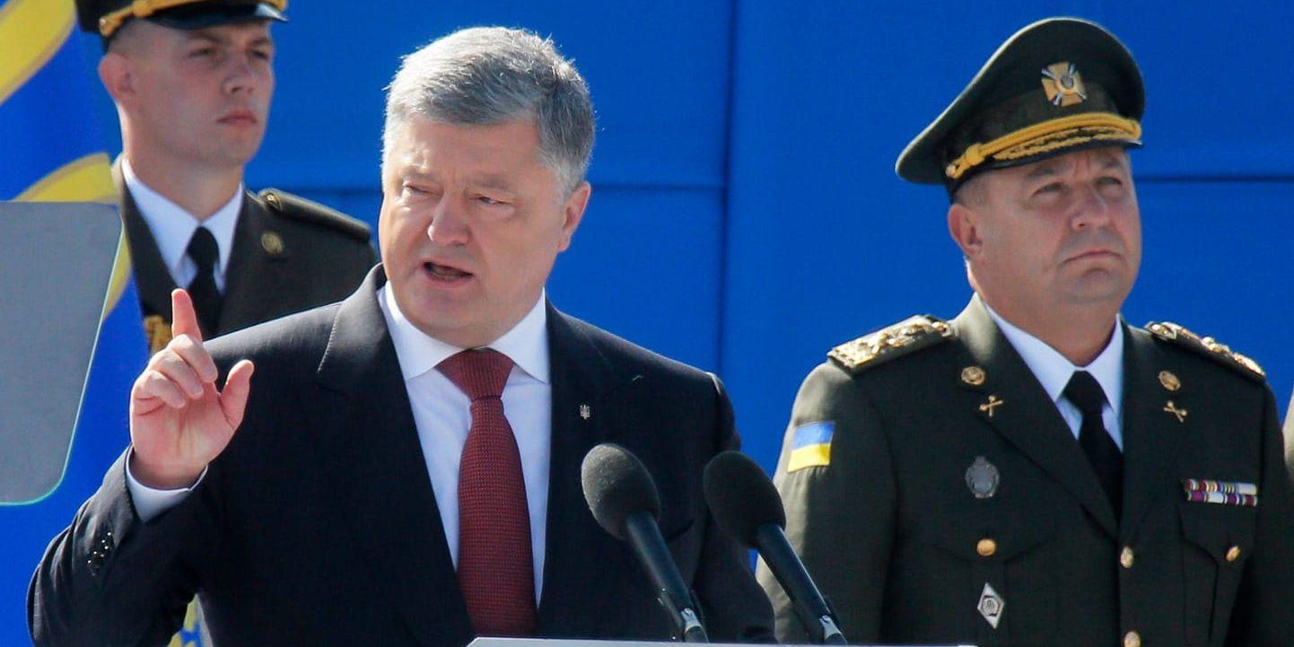Ukrainas president Petro Porosjenko i Kiev häromveckan.