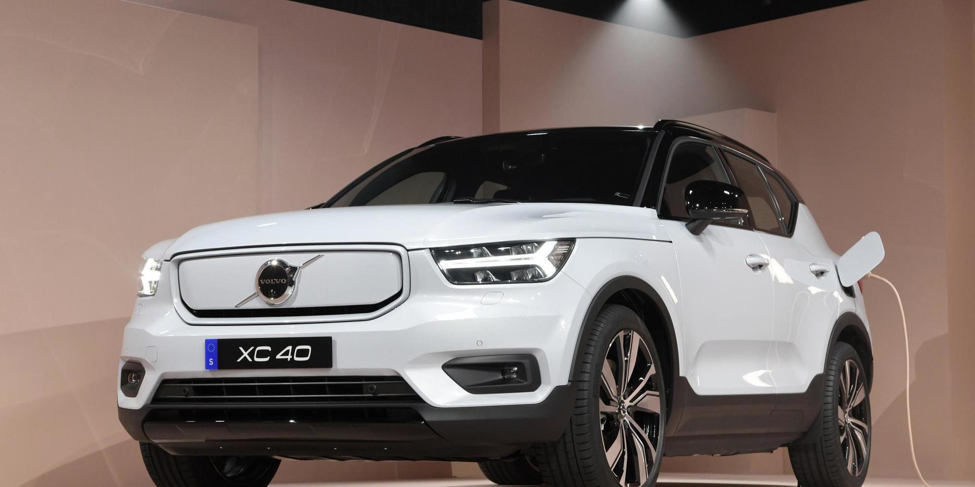 Volvo Cars reveals its first fully electric car, the XC40, Wednesday, Oct. 16, 2019, in Los Angeles. (AP Photo/Michael Owen Baker)  CAMB101