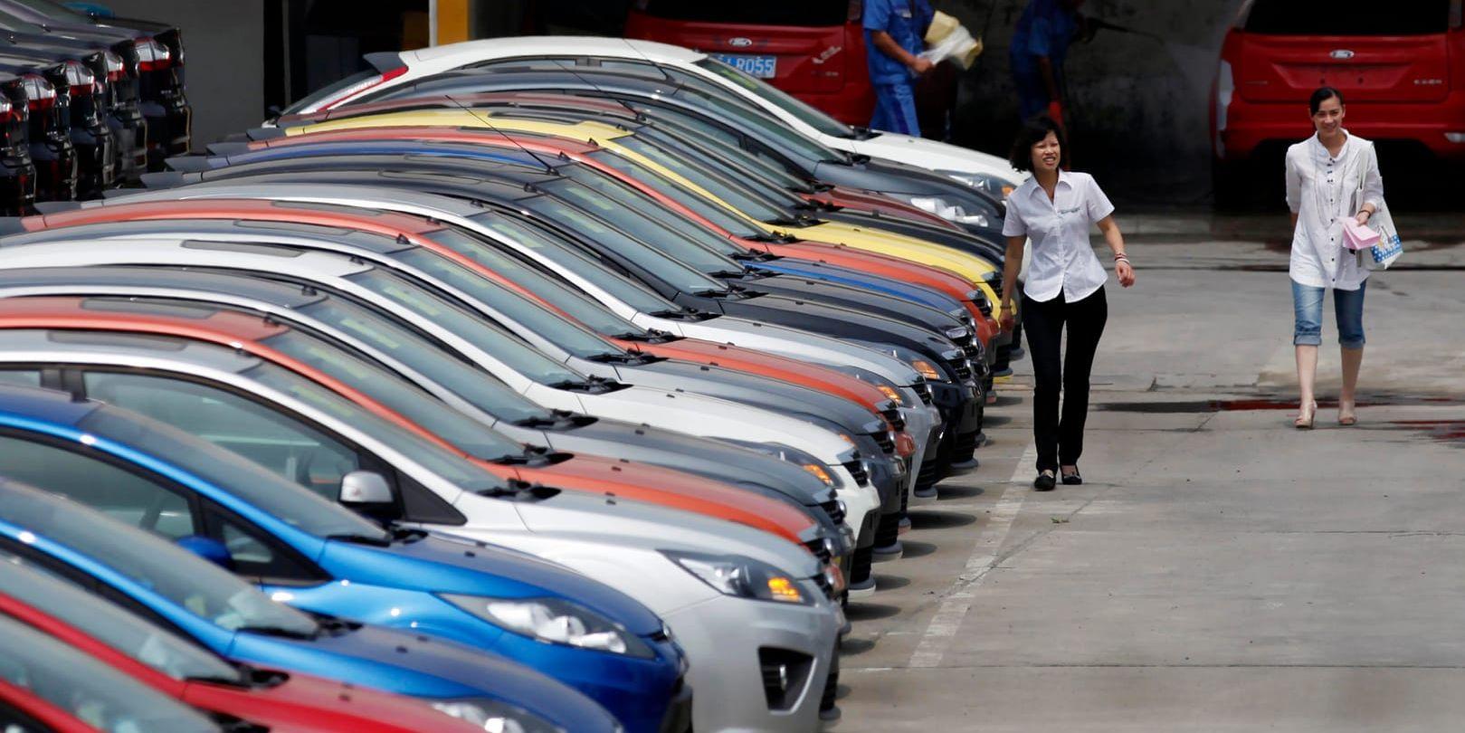 Färre bilar säljs i Kina när den ekonomiska tillväxten bromsar in. Men Volvo Cars har hittills fortsatt öka sin försäljning. Arkivbild.