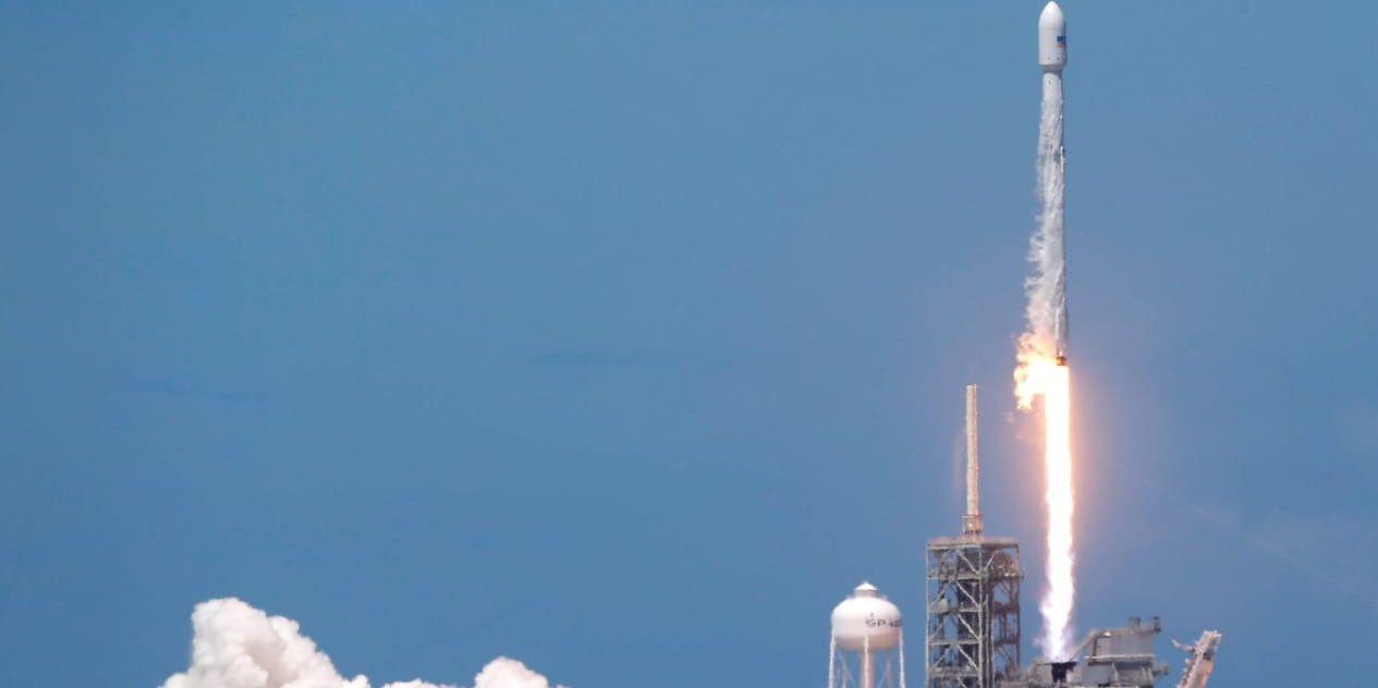 Rymdföretaget Space X har tidigare skickat iväg Falcon 9-raketer för att leverera förnödenheter till den internationella rymdstationen. Arkivbild.