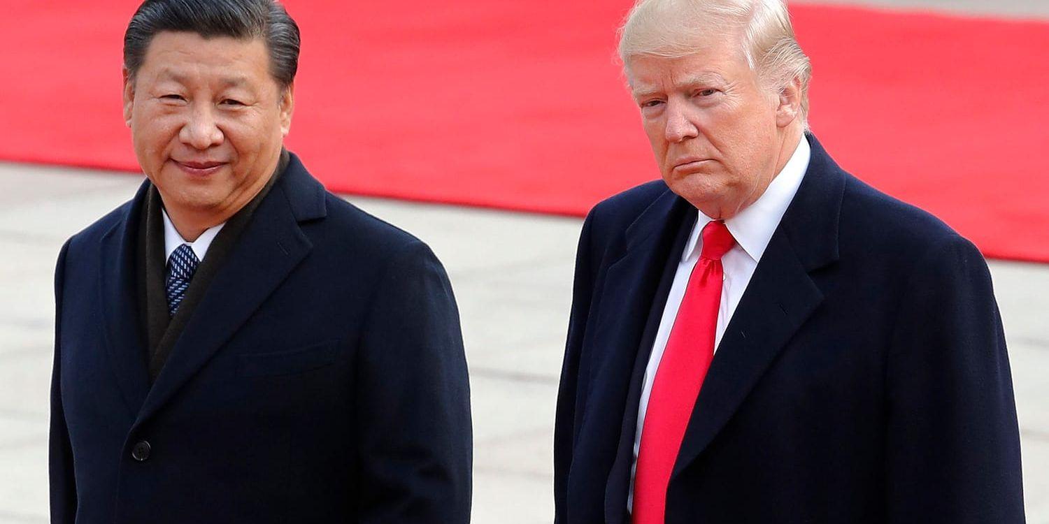 Kinas president Xi Jinping under ett möte med USA:s president Donald Trump. Arkivbild.