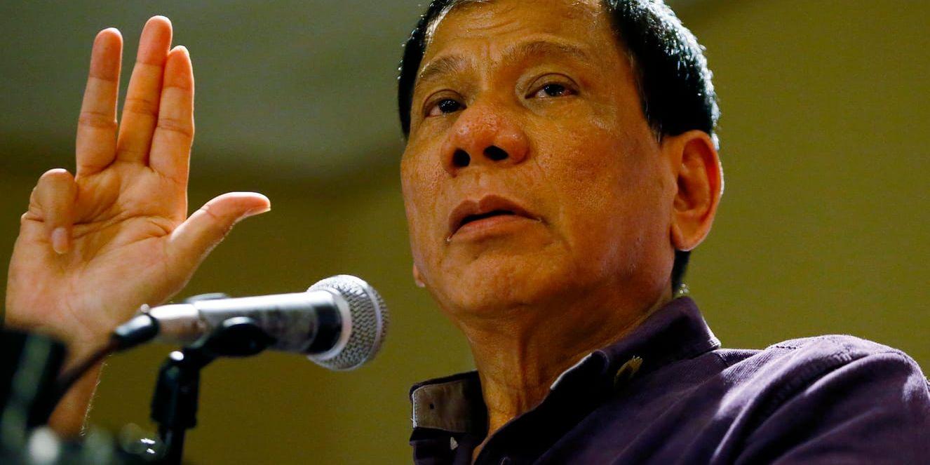 Rodrigo Duterte, president i Filippinerna, gillar Kina. Arkivbild.