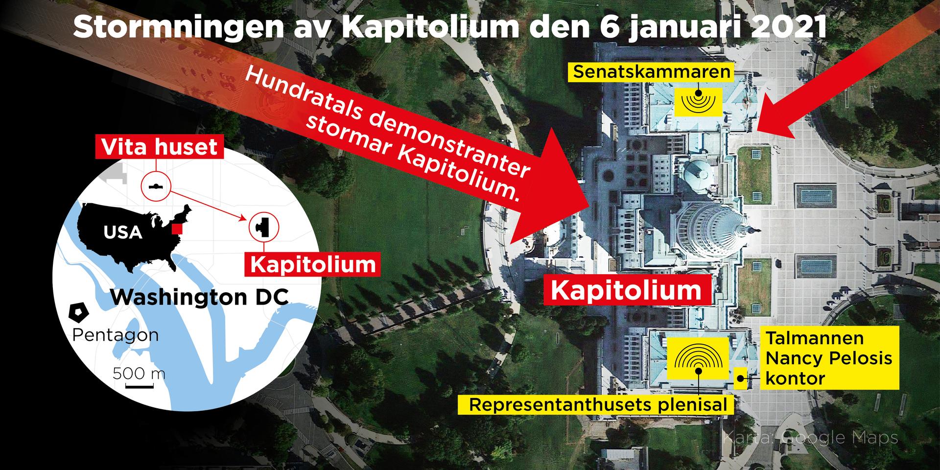 Stormningen av Kapitolium den 6 januari 2021.