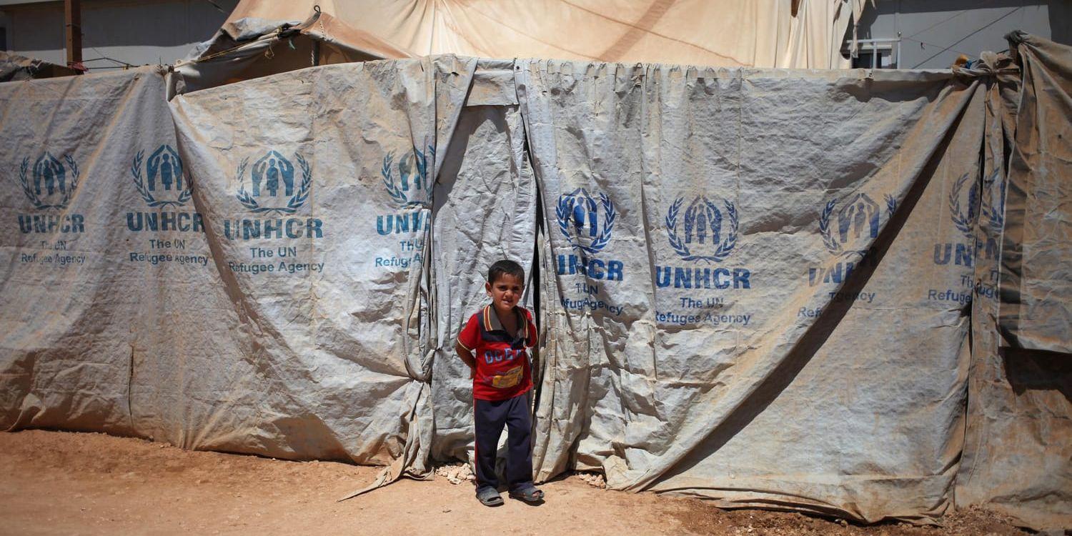 En syrisk flyktingpojke i ett läger i Jordanien. FN:s flyktingorgan UNHCR väljer ut människor i särskilt behov av skydd som kan överföras som kvotflyktingar till Sverige. Arkivbild.