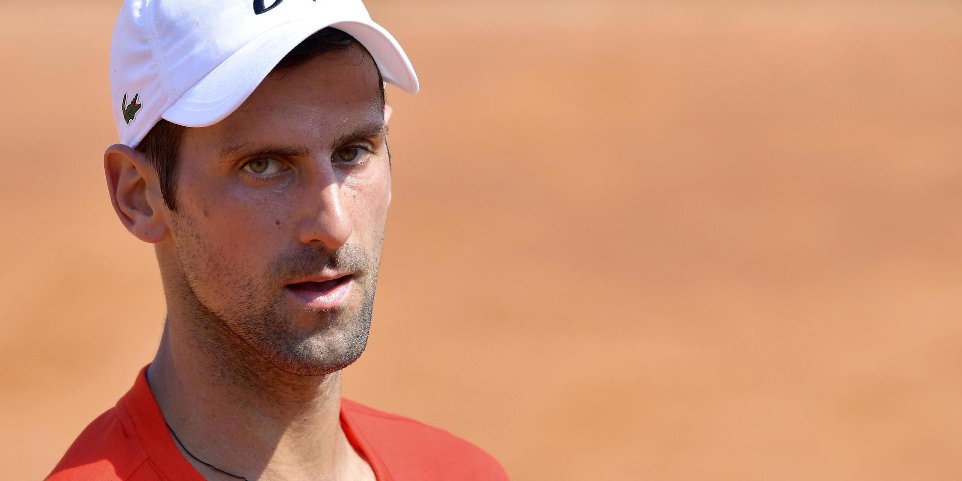 Novak Djokovic under grusturneringen i Rom.