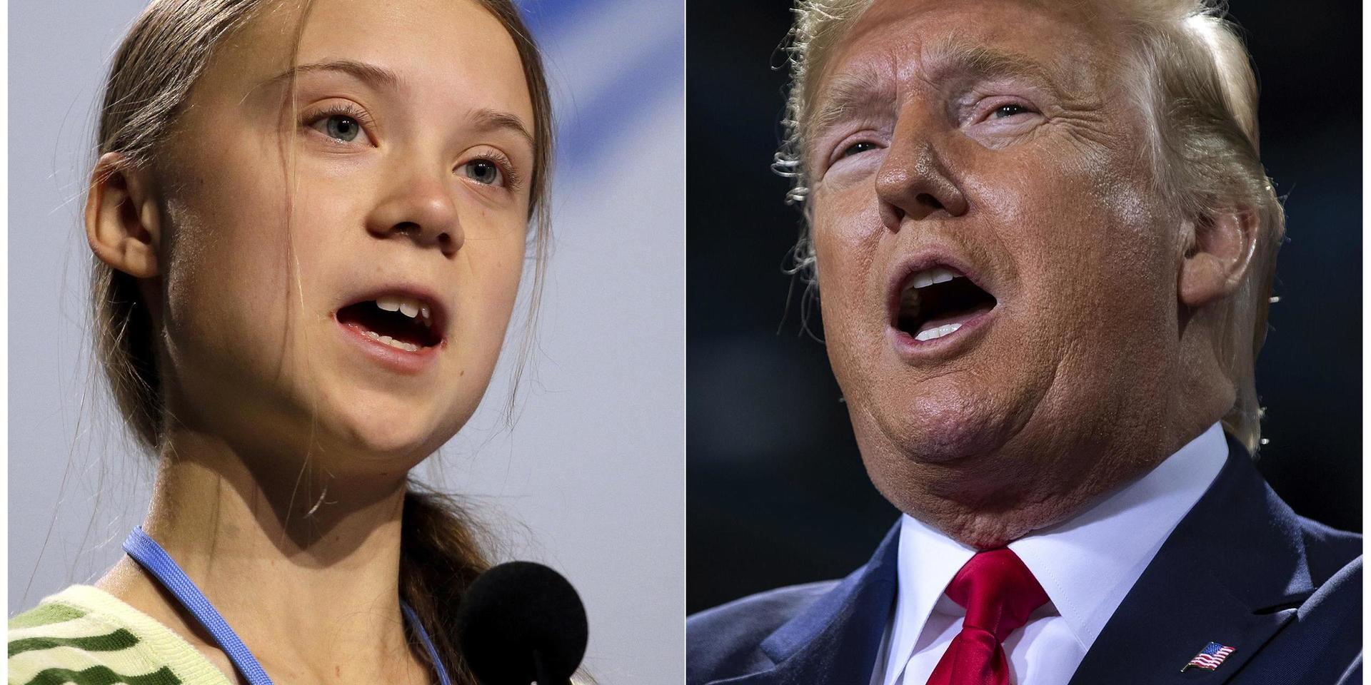 Greta Thunberg och Donald Trump är båda nominerade till Nobels fredspris. Arkivbild.