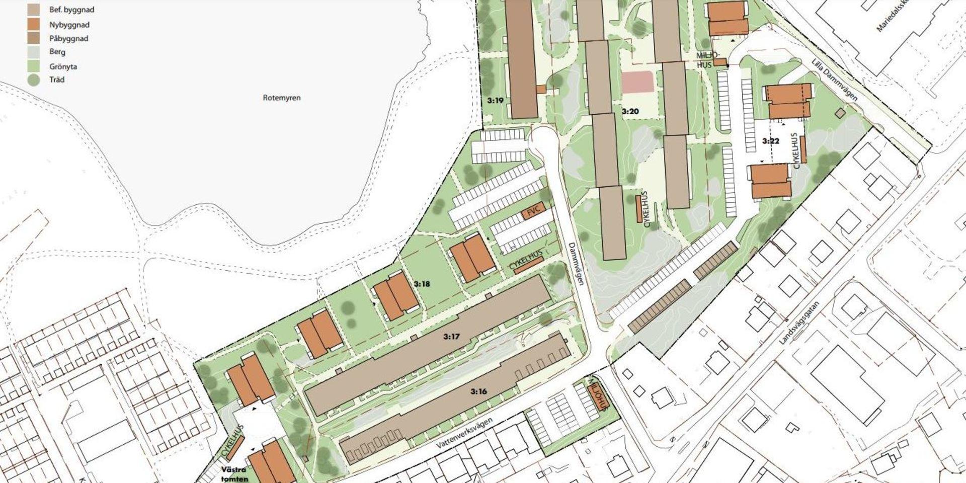 Planförslag Mariedal Dammvägen Lysekil
